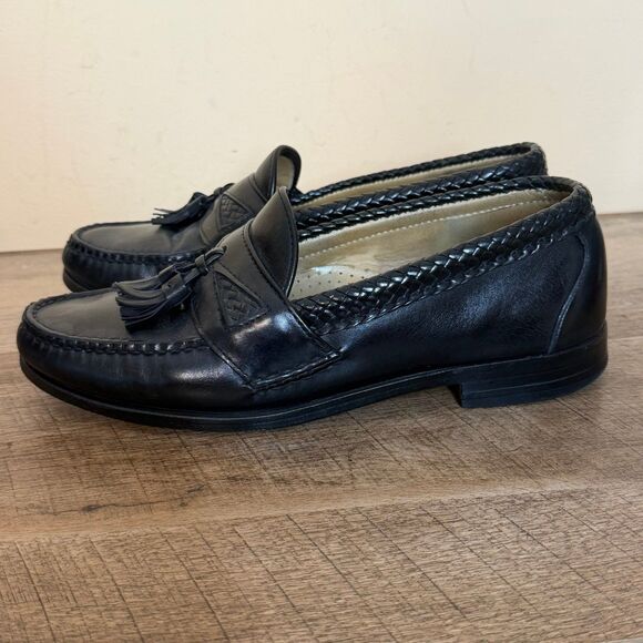 Allen Edmonds Maxfield men’s Black Tassel  Loafers USA 7 Dress Tassel shoes - Picture 1 of 9